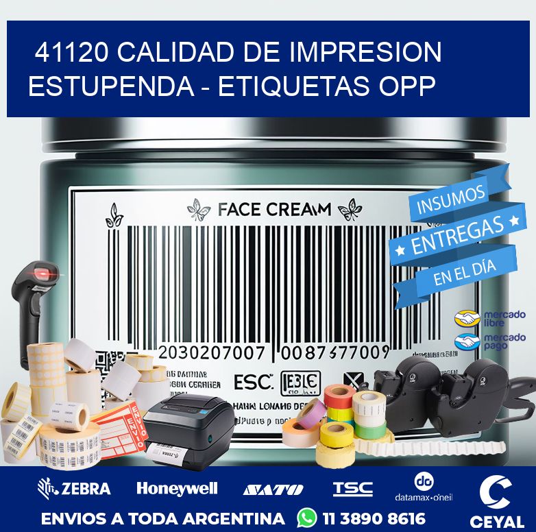 41120 CALIDAD DE IMPRESION ESTUPENDA - ETIQUETAS OPP