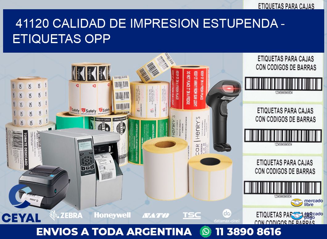 41120 CALIDAD DE IMPRESION ESTUPENDA - ETIQUETAS OPP