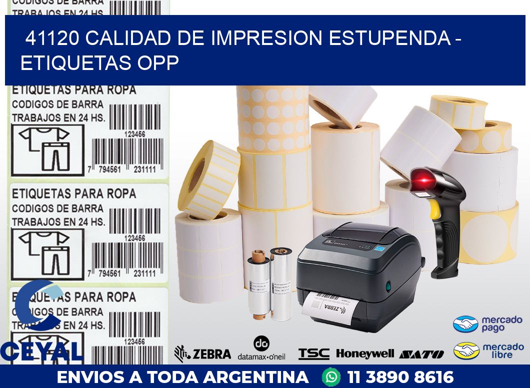 41120 CALIDAD DE IMPRESION ESTUPENDA – ETIQUETAS OPP