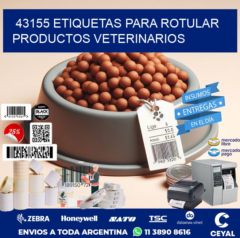 43155 ETIQUETAS PARA ROTULAR PRODUCTOS VETERINARIOS