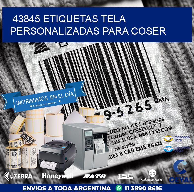 43845 ETIQUETAS TELA PERSONALIZADAS PARA COSER