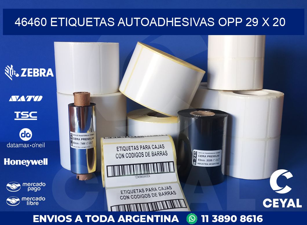 46460 ETIQUETAS AUTOADHESIVAS OPP 29 X 20