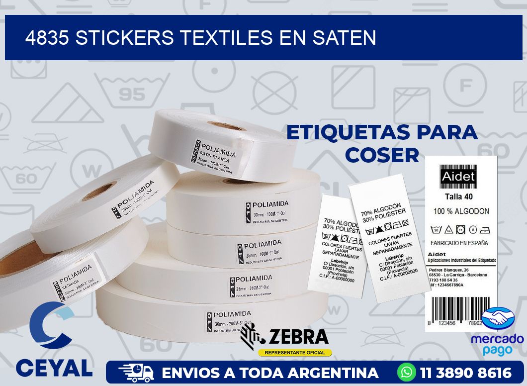 4835 STICKERS TEXTILES EN SATEN