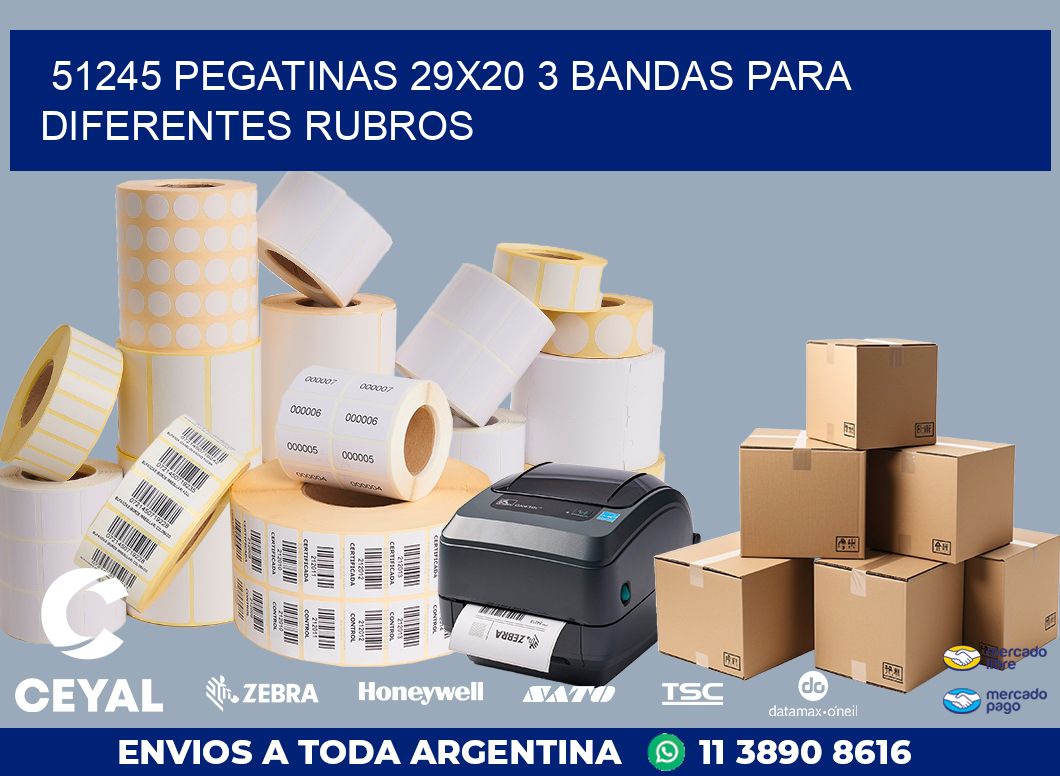 51245 PEGATINAS 29X20 3 BANDAS PARA DIFERENTES RUBROS
