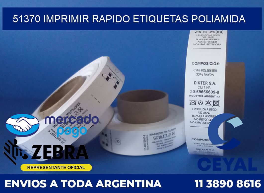 51370 IMPRIMIR RAPIDO ETIQUETAS POLIAMIDA