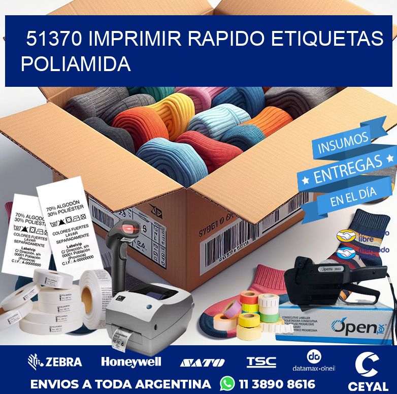 51370 IMPRIMIR RAPIDO ETIQUETAS POLIAMIDA