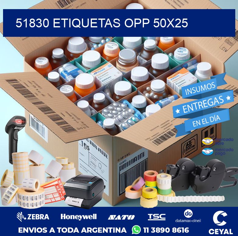 51830 ETIQUETAS OPP 50X25
