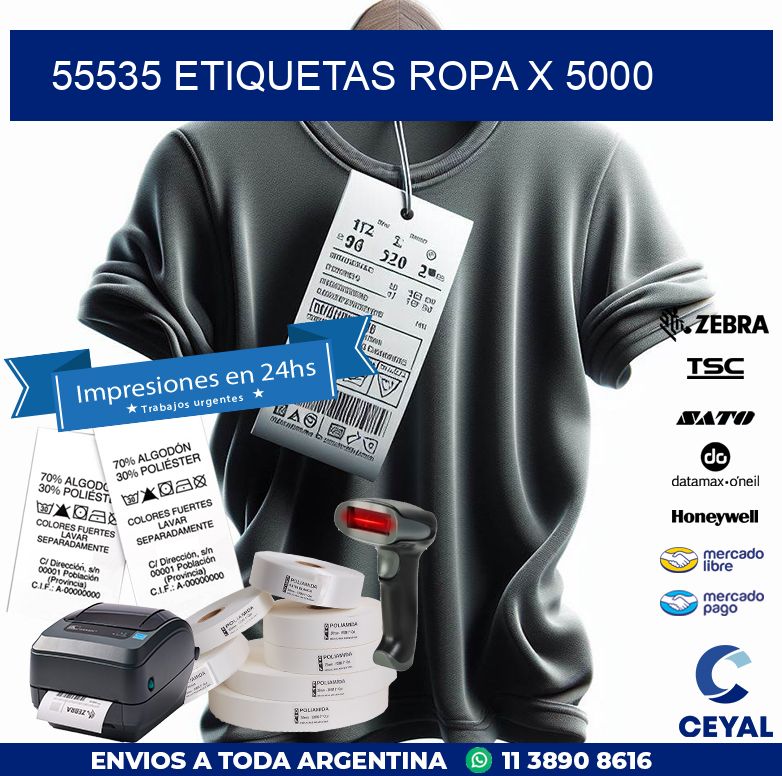 55535 ETIQUETAS ROPA X 5000