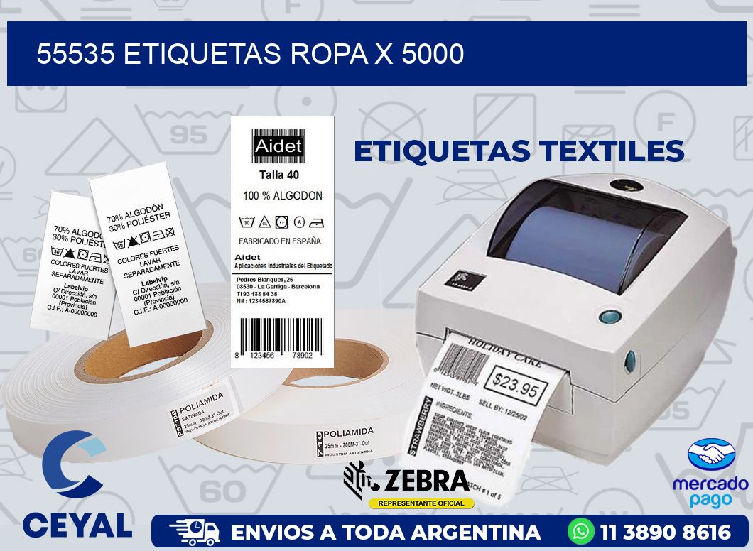 55535 ETIQUETAS ROPA X 5000