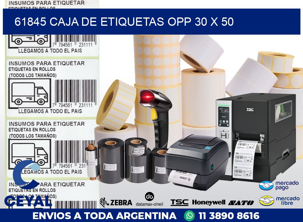 61845 CAJA DE ETIQUETAS OPP 30 X 50
