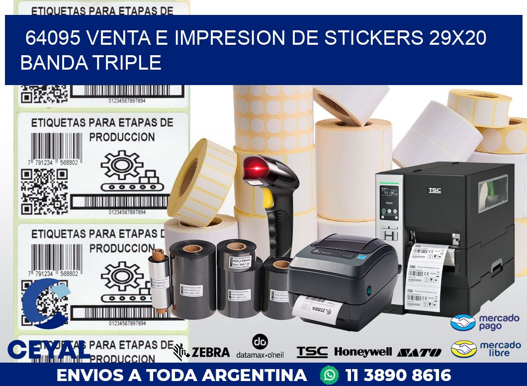 64095 VENTA E IMPRESION DE STICKERS 29X20 BANDA TRIPLE