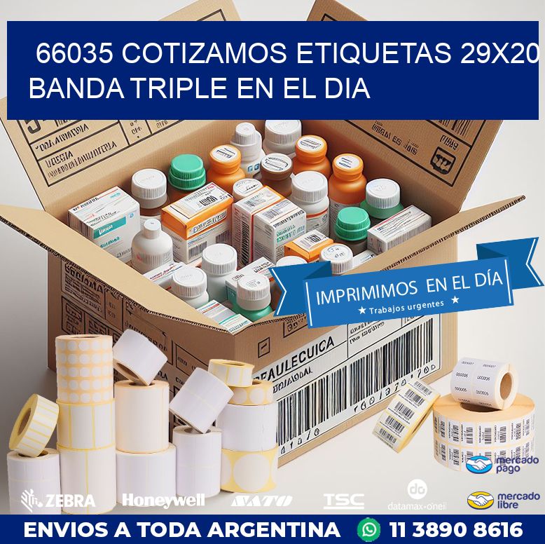 66035 COTIZAMOS ETIQUETAS 29X20 BANDA TRIPLE EN EL DIA