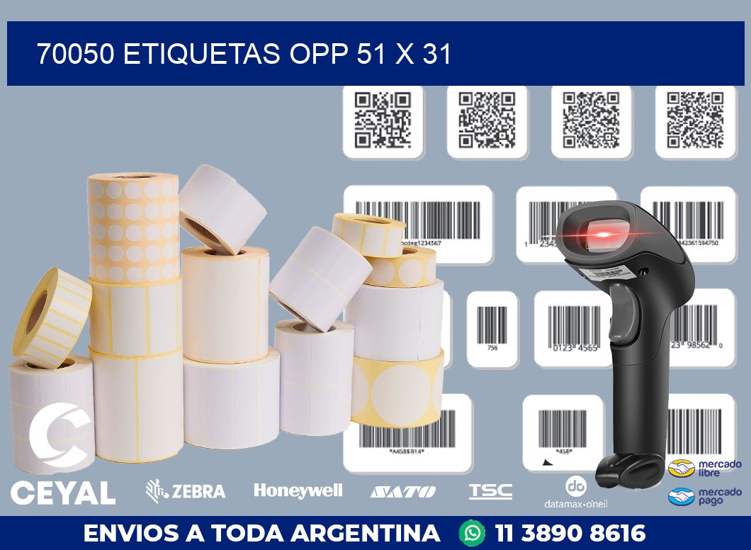 70050 ETIQUETAS OPP 51 X 31