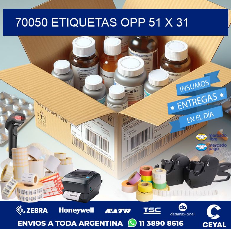 70050 ETIQUETAS OPP 51 X 31