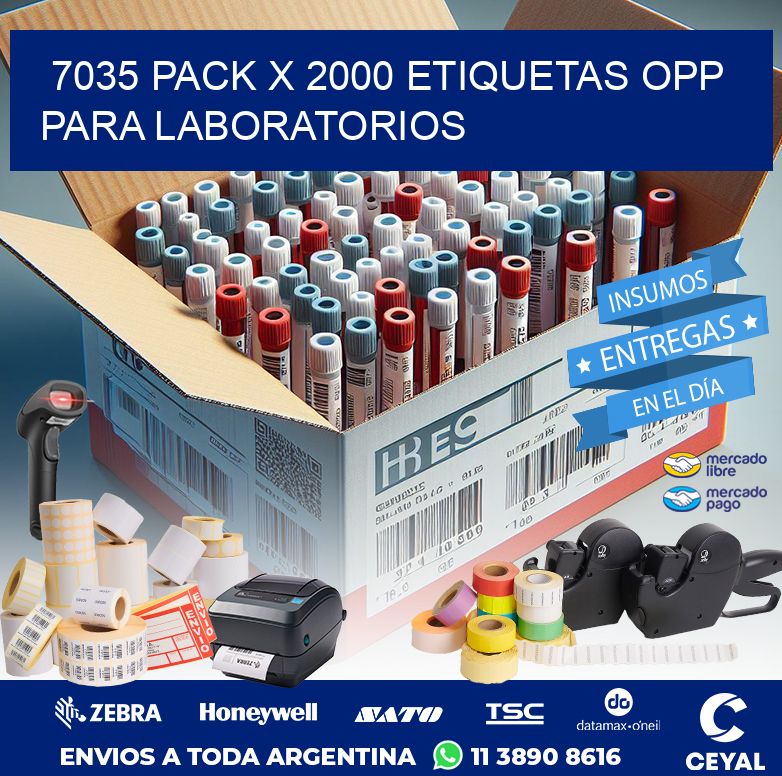 7035 PACK X 2000 ETIQUETAS OPP PARA LABORATORIOS