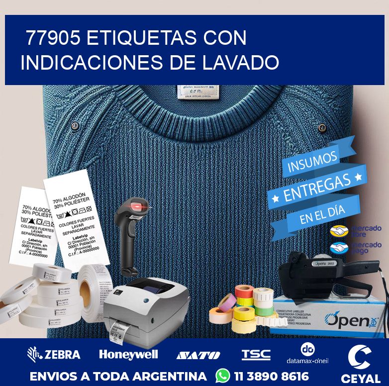 77905 ETIQUETAS CON INDICACIONES DE LAVADO
