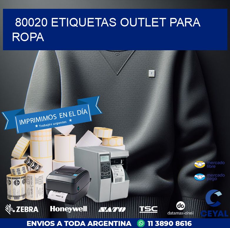 80020 ETIQUETAS OUTLET PARA ROPA