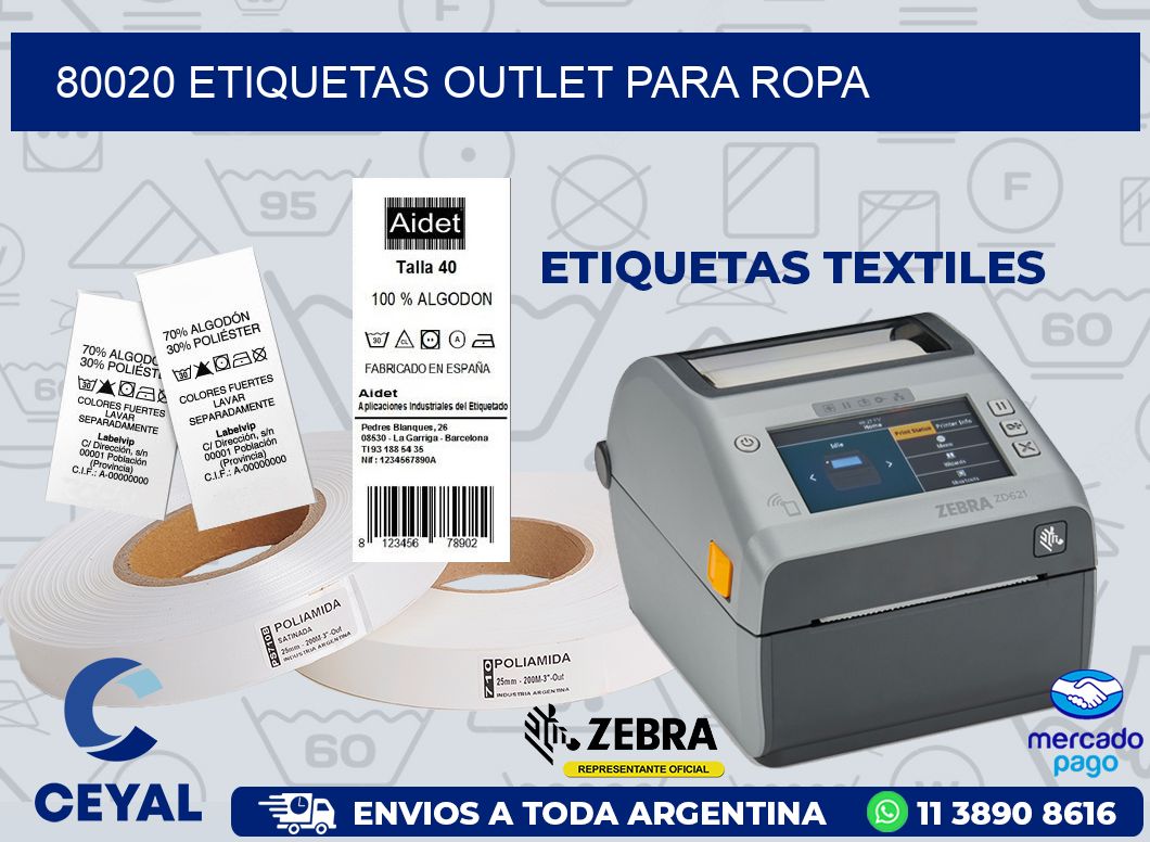 80020 ETIQUETAS OUTLET PARA ROPA