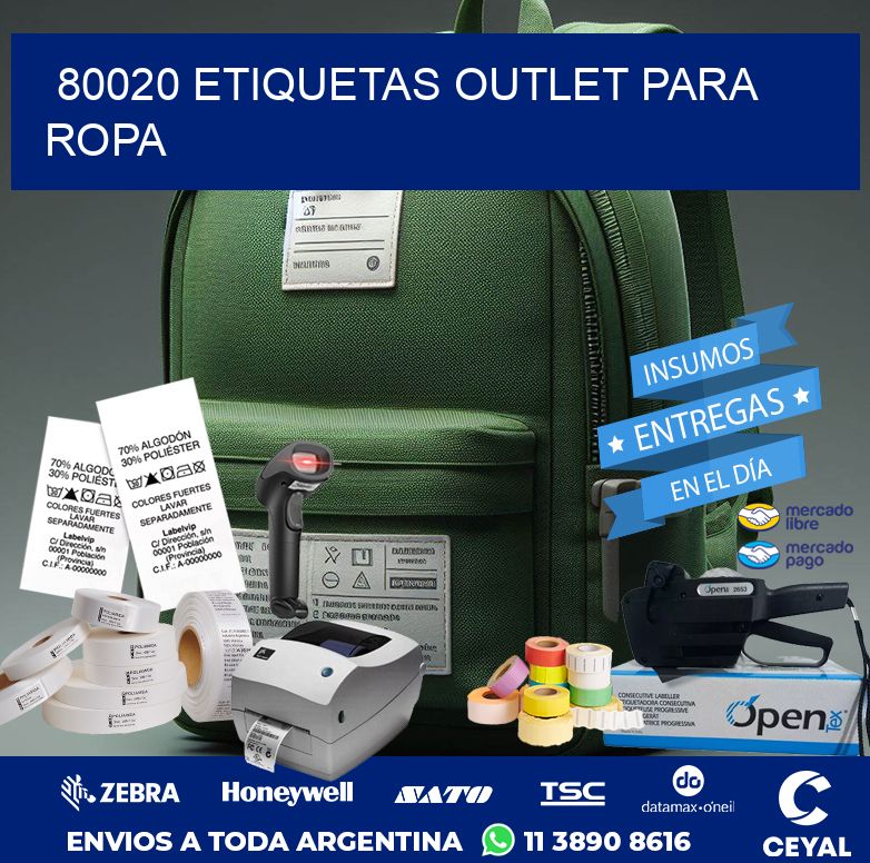 80020 ETIQUETAS OUTLET PARA ROPA