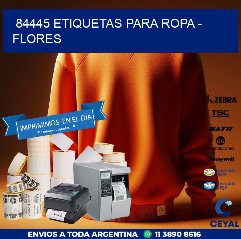 84445 ETIQUETAS PARA ROPA - FLORES