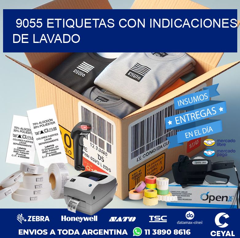 9055 ETIQUETAS CON INDICACIONES DE LAVADO