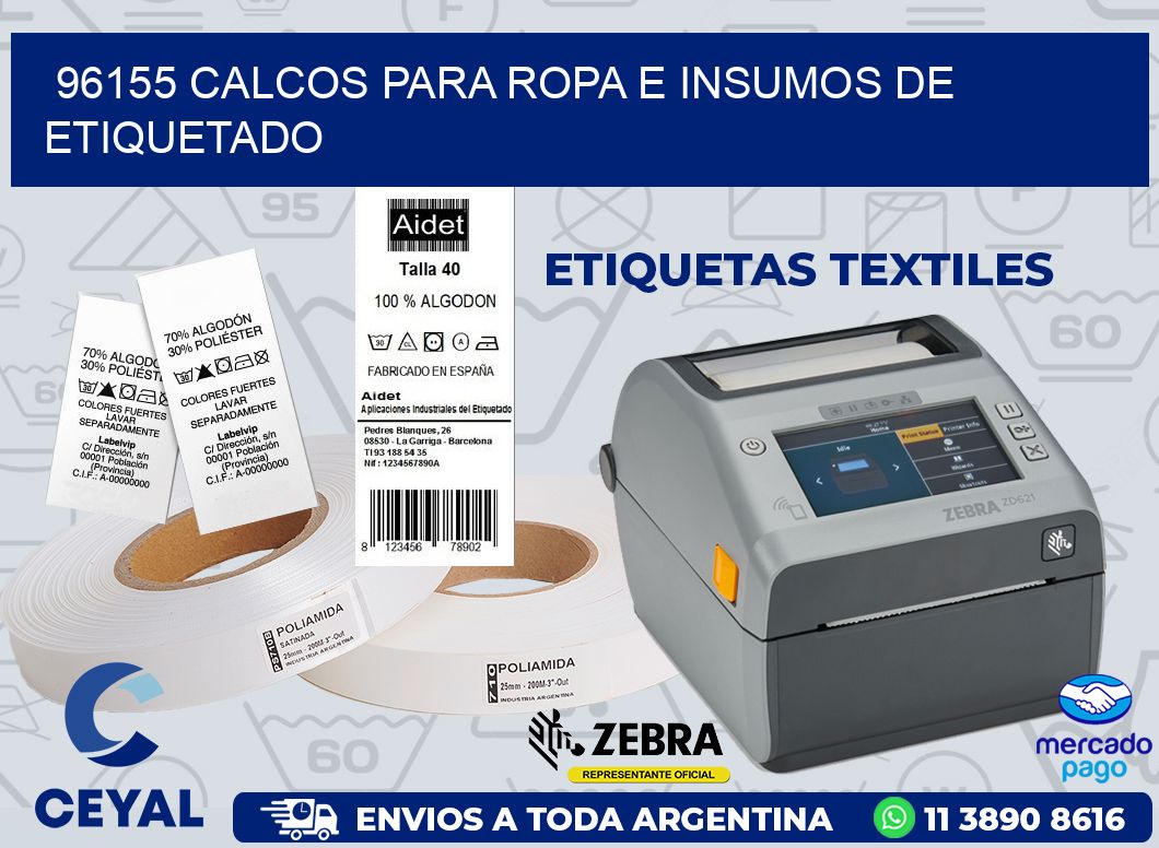 96155 CALCOS PARA ROPA E INSUMOS DE ETIQUETADO