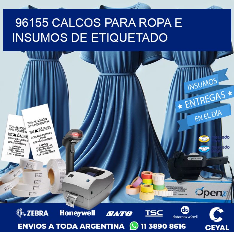 96155 CALCOS PARA ROPA E INSUMOS DE ETIQUETADO