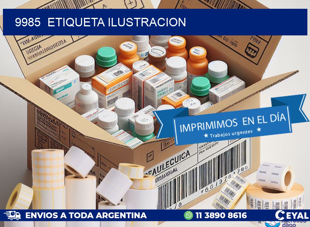 9985 etiqueta ilustracion
