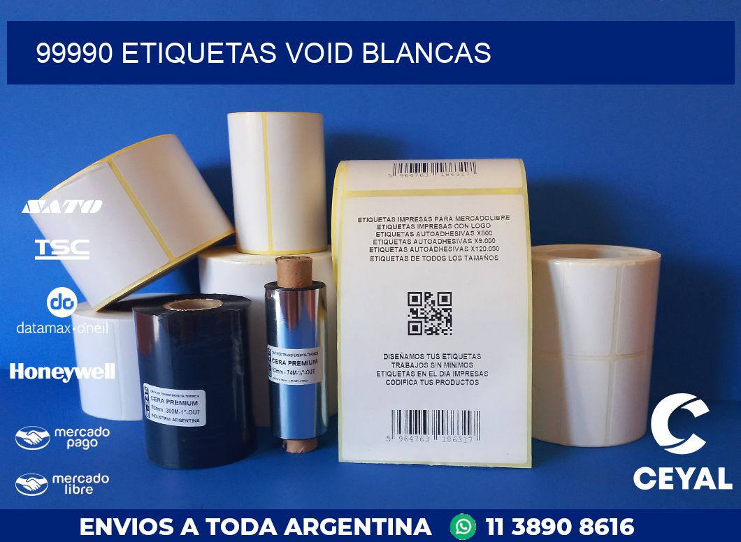 99990 ETIQUETAS VOID BLANCAS