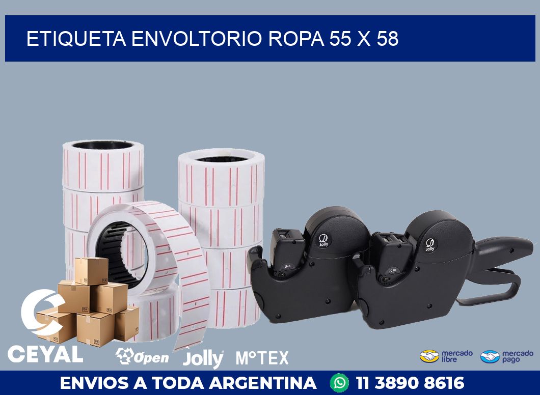 ETIQUETA ENVOLTORIO ROPA 55 x 58