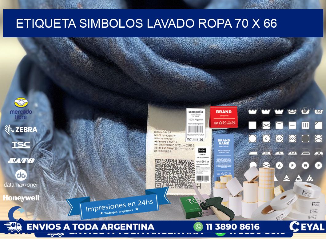ETIQUETA SIMBOLOS LAVADO ROPA 70 x 66