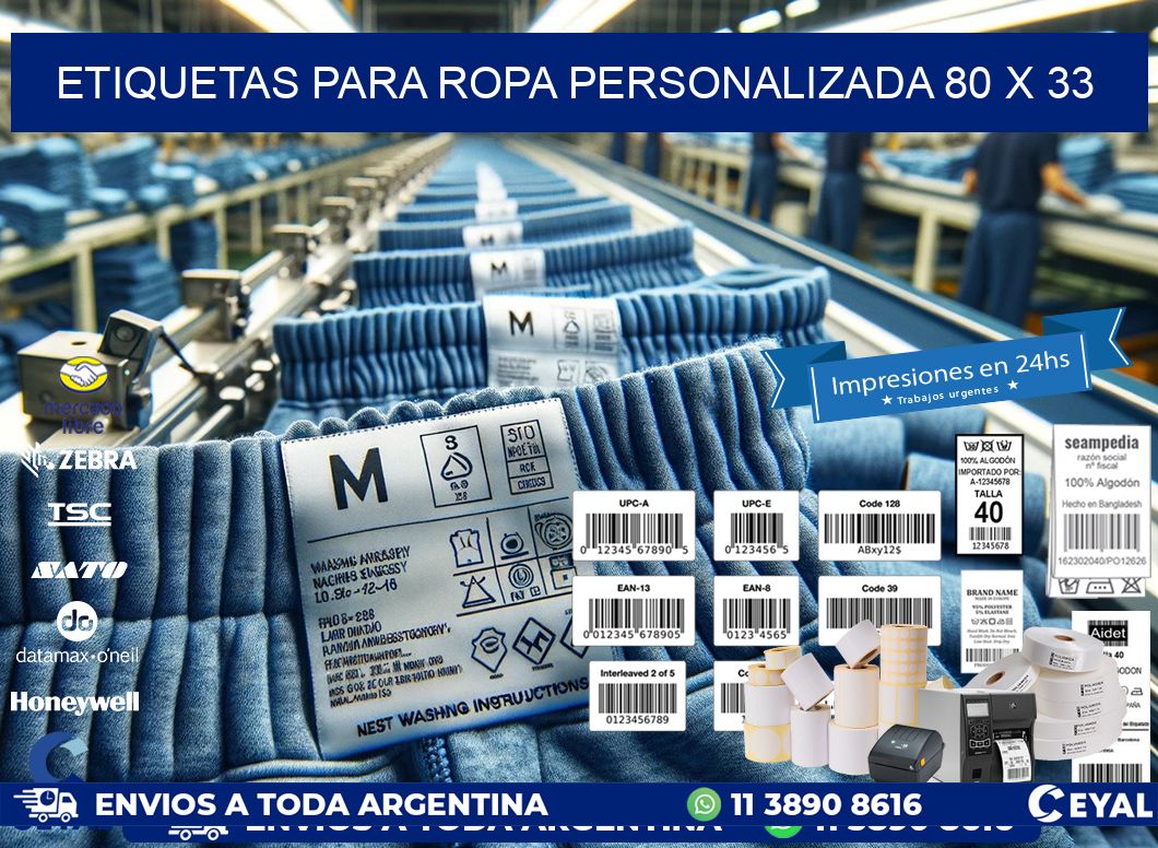 ETIQUETAS PARA ROPA PERSONALIZADA 80 x 33