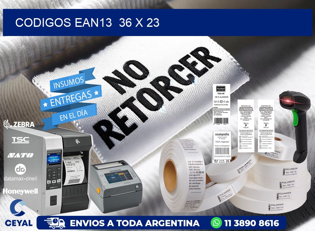CODIGOS EAN13 36 x 23