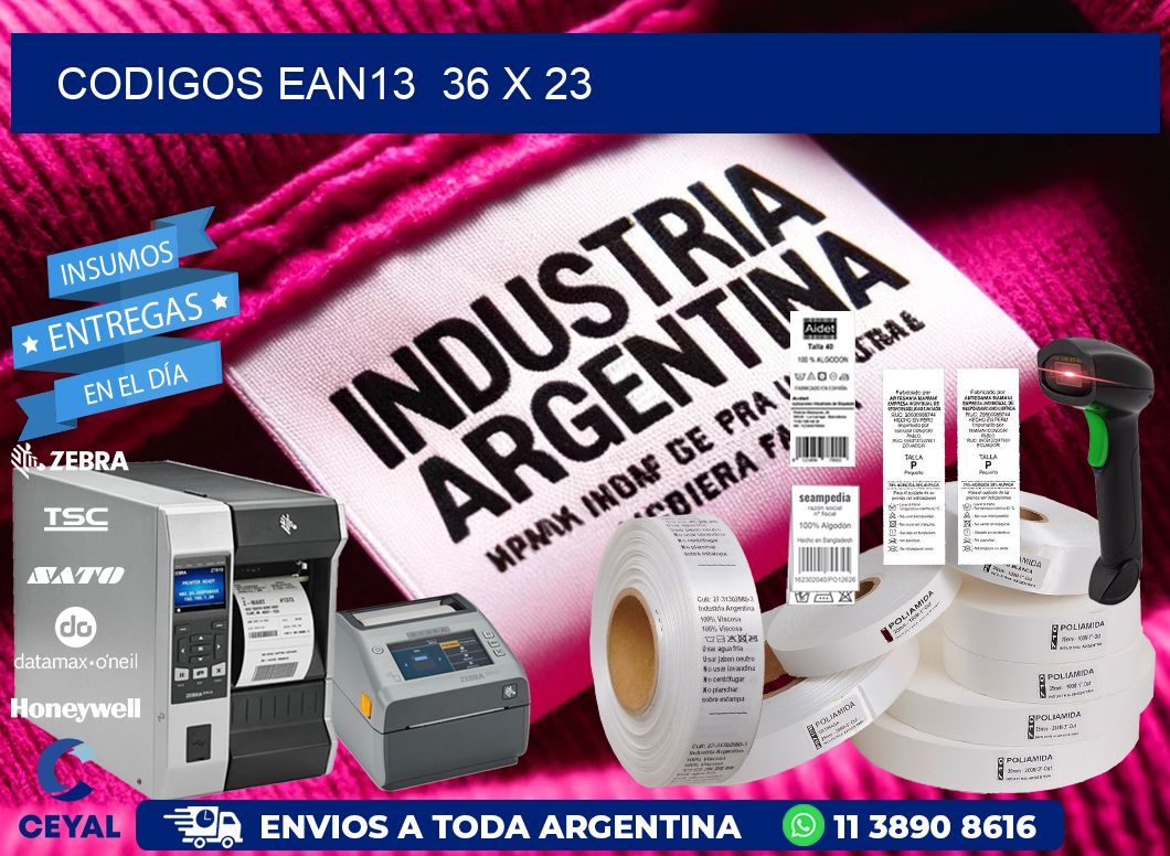 CODIGOS EAN13 36 x 23