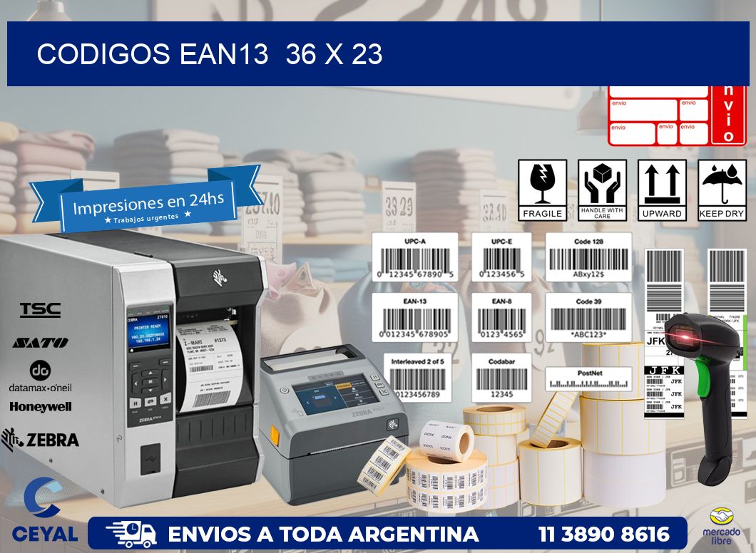 CODIGOS EAN13 36 x 23