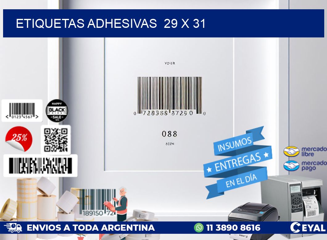 ETIQUETAS ADHESIVAS 29 x 31