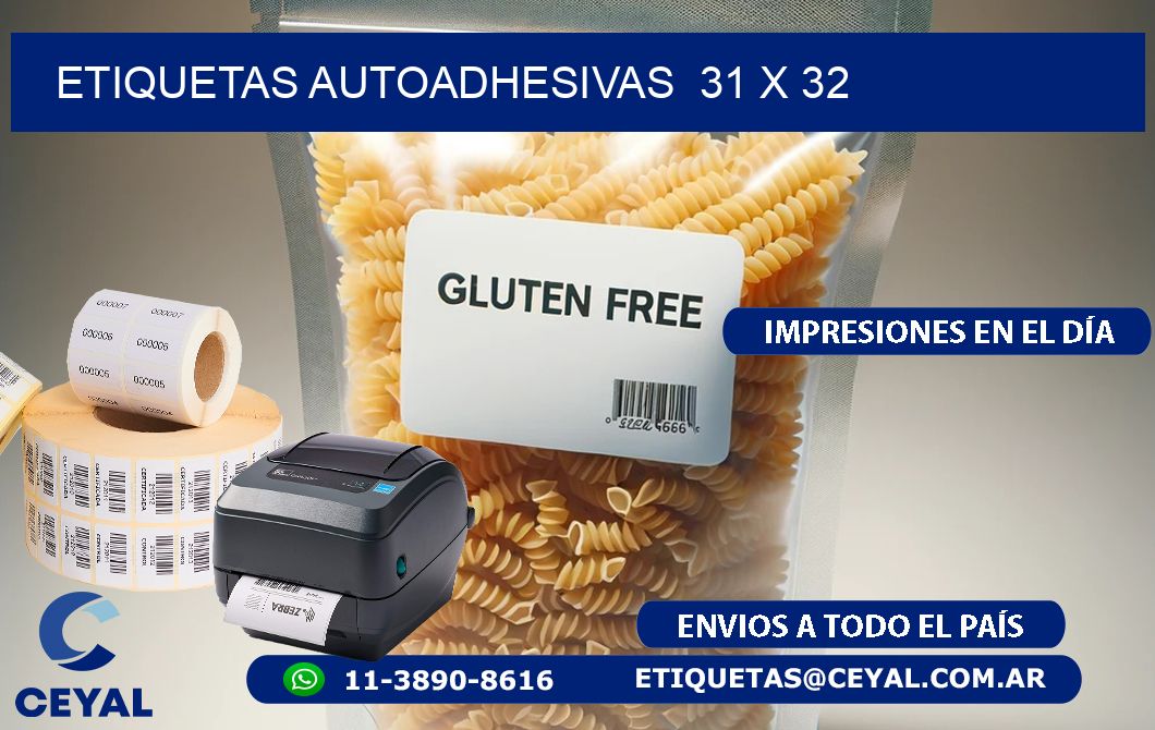 ETIQUETAS AUTOADHESIVAS 31 x 32