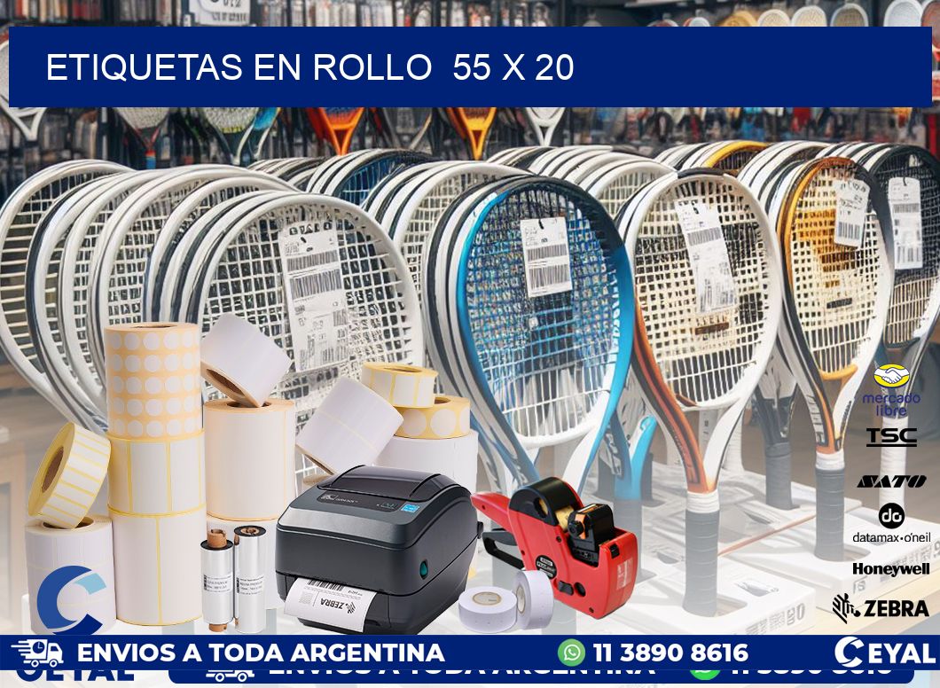 ETIQUETAS EN ROLLO 55 x 20