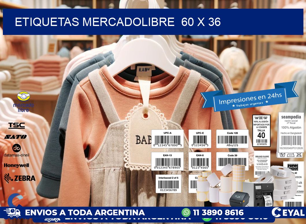 ETIQUETAS MERCADOLIBRE 60 x 36