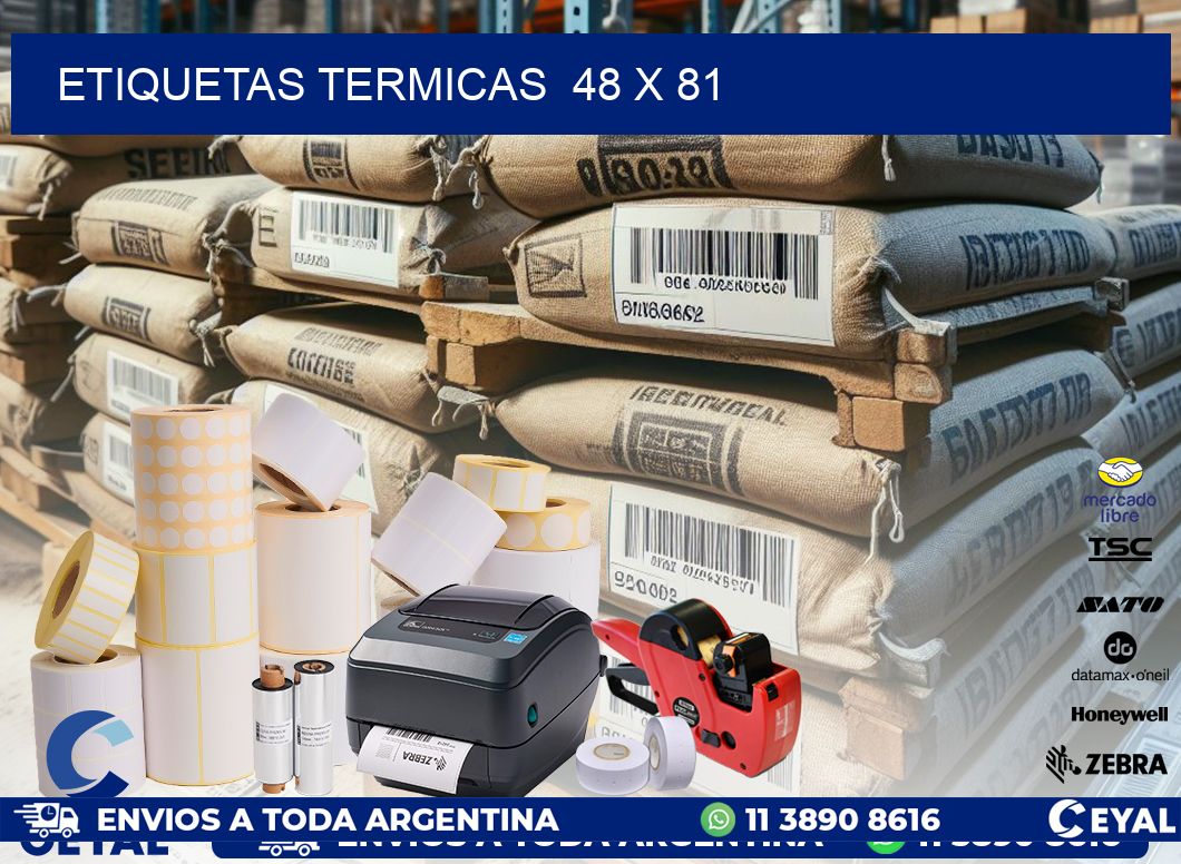 ETIQUETAS TERMICAS  48 x 81