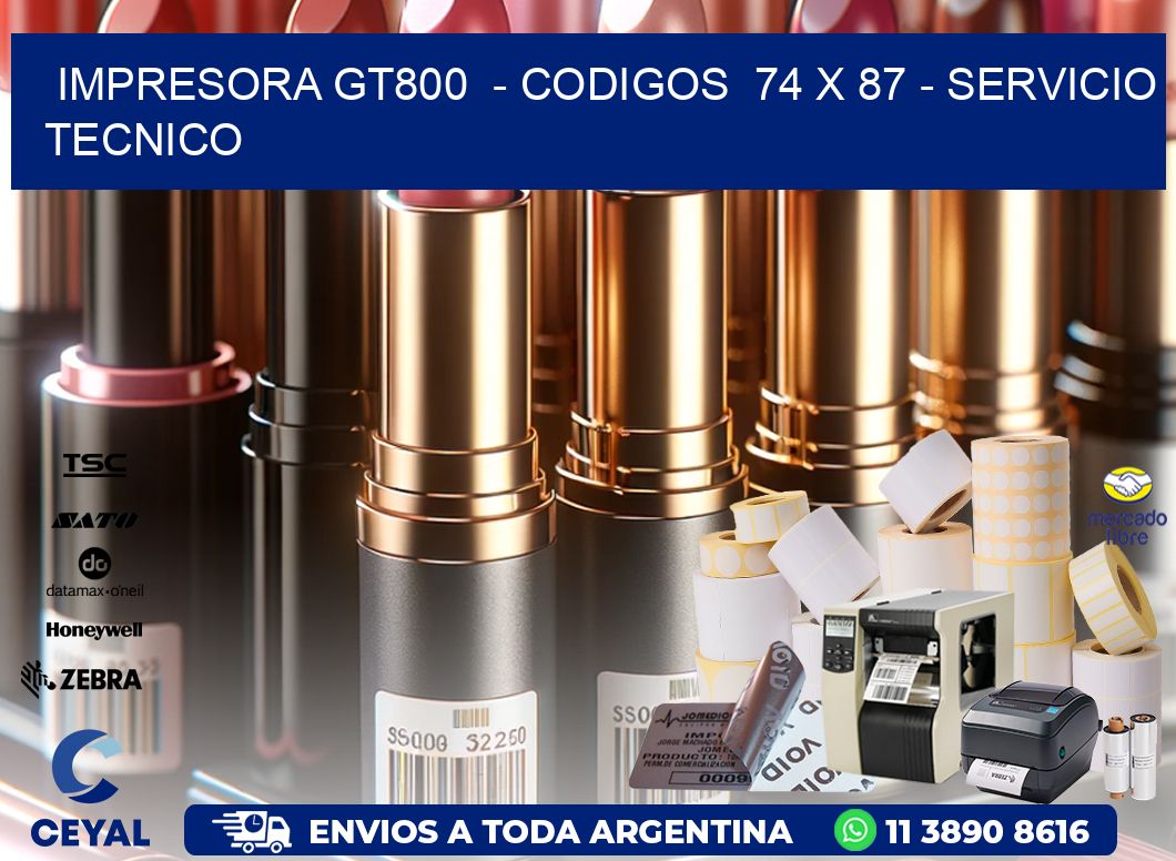 IMPRESORA GT800 - CODIGOS 74 x 87 - SERVICIO TECNICO