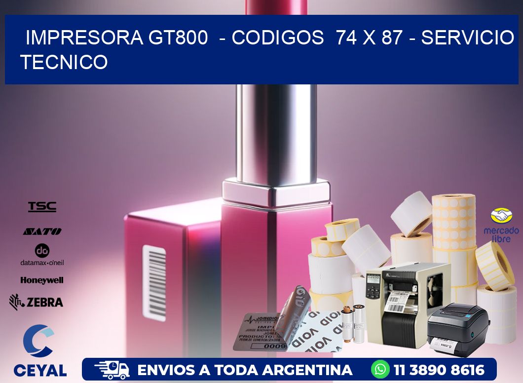 IMPRESORA GT800 - CODIGOS 74 x 87 - SERVICIO TECNICO