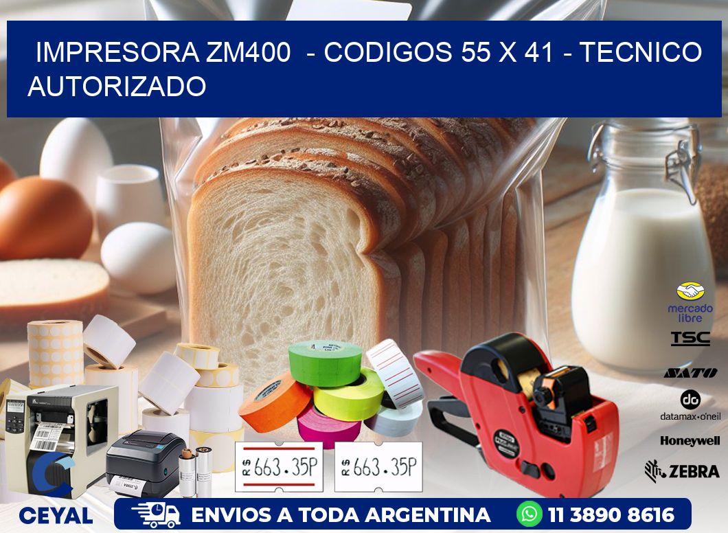 IMPRESORA ZM400 - CODIGOS 55 x 41 - TECNICO AUTORIZADO