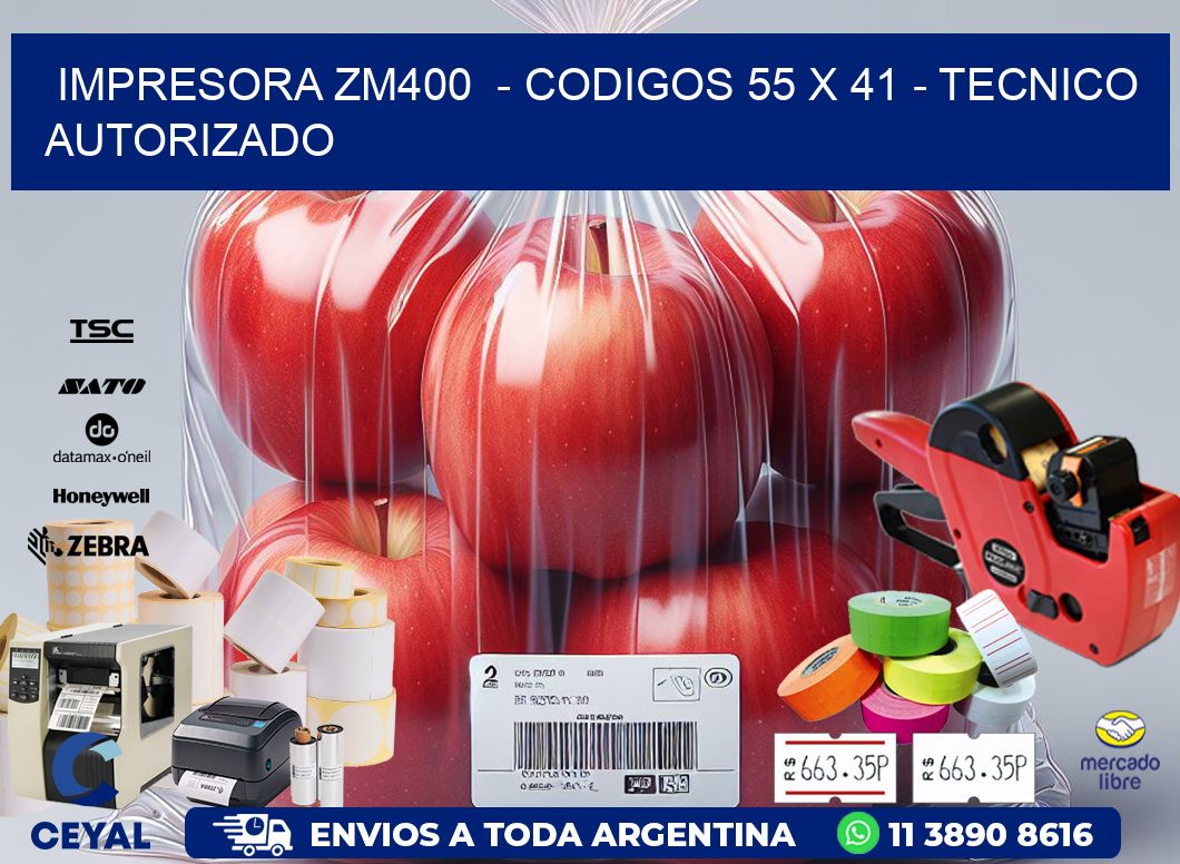 IMPRESORA ZM400 - CODIGOS 55 x 41 - TECNICO AUTORIZADO