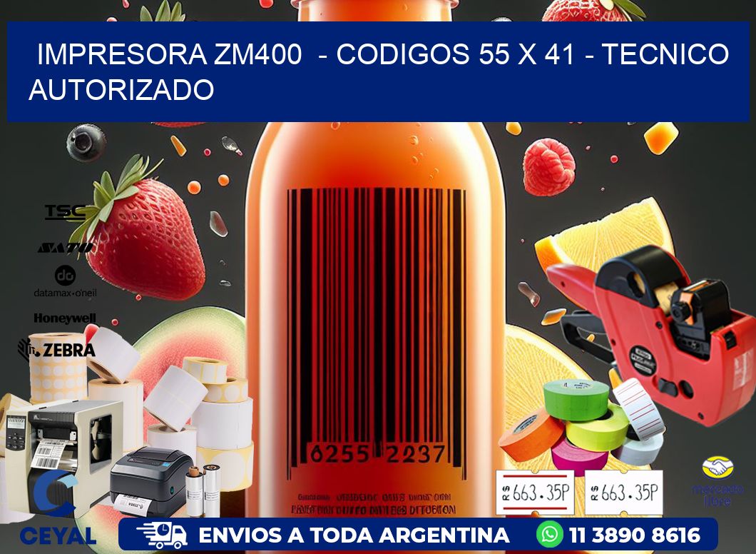 IMPRESORA ZM400 - CODIGOS 55 x 41 - TECNICO AUTORIZADO