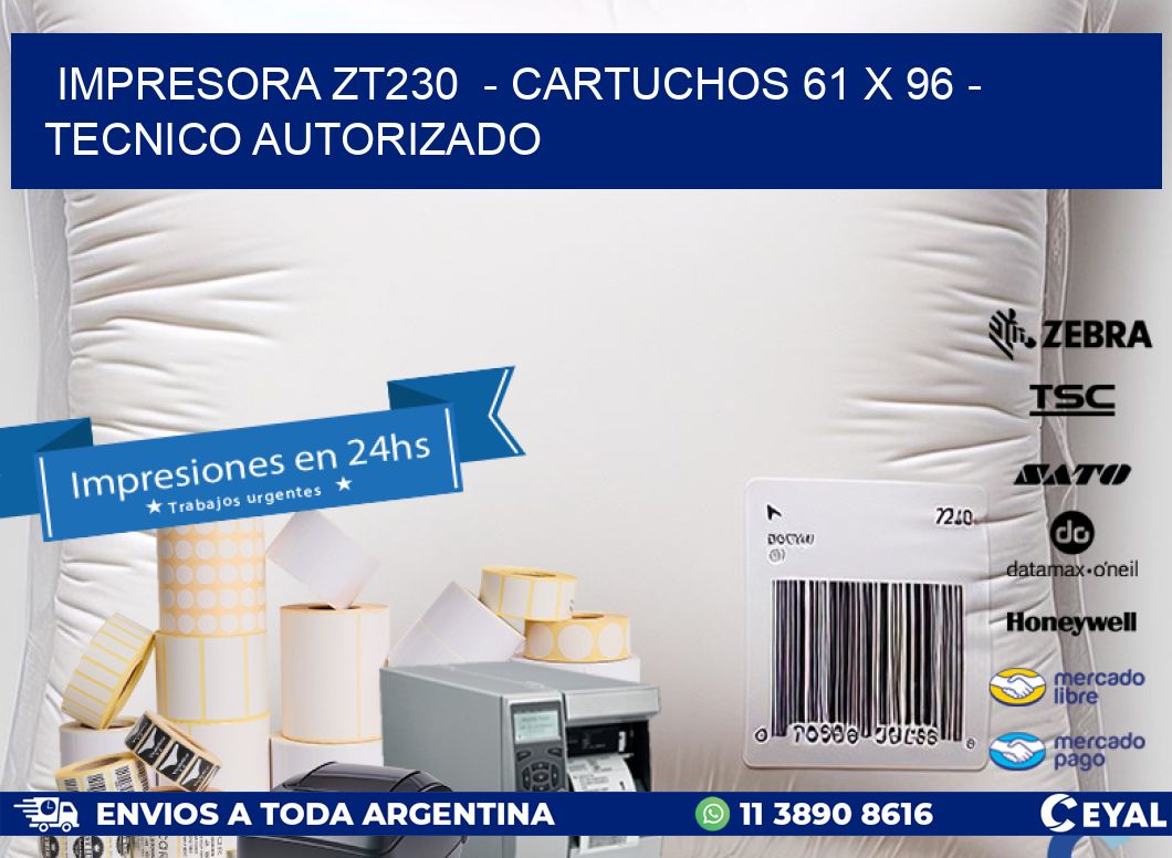 IMPRESORA ZT230 - CARTUCHOS 61 x 96 - TECNICO AUTORIZADO
