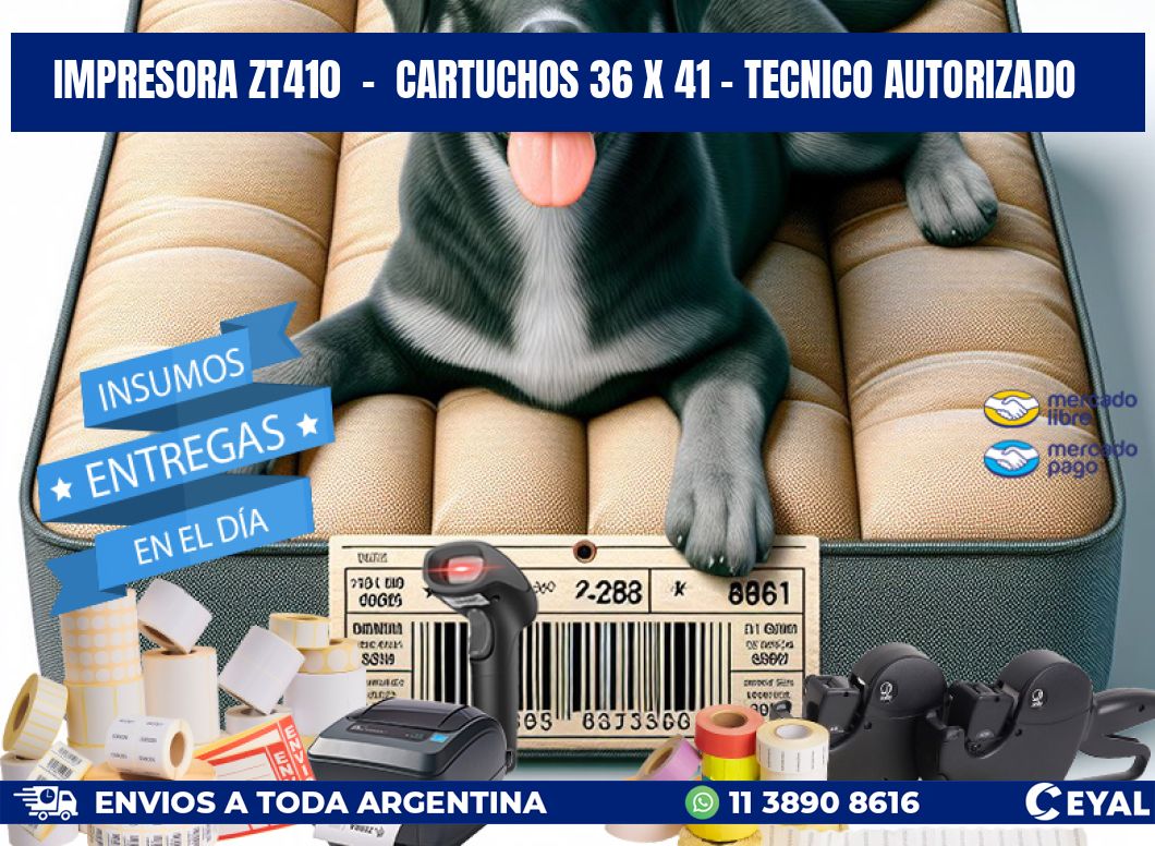 IMPRESORA ZT410 - CARTUCHOS 36 x 41 - TECNICO AUTORIZADO