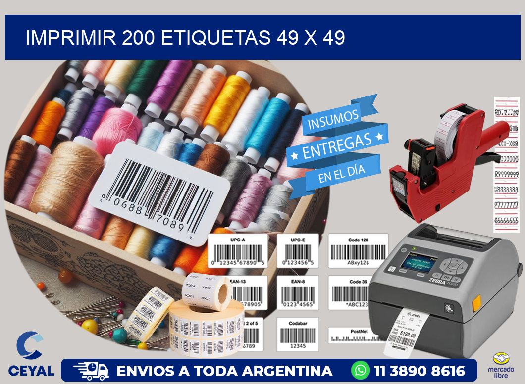 IMPRIMIR 200 ETIQUETAS 49 x 49