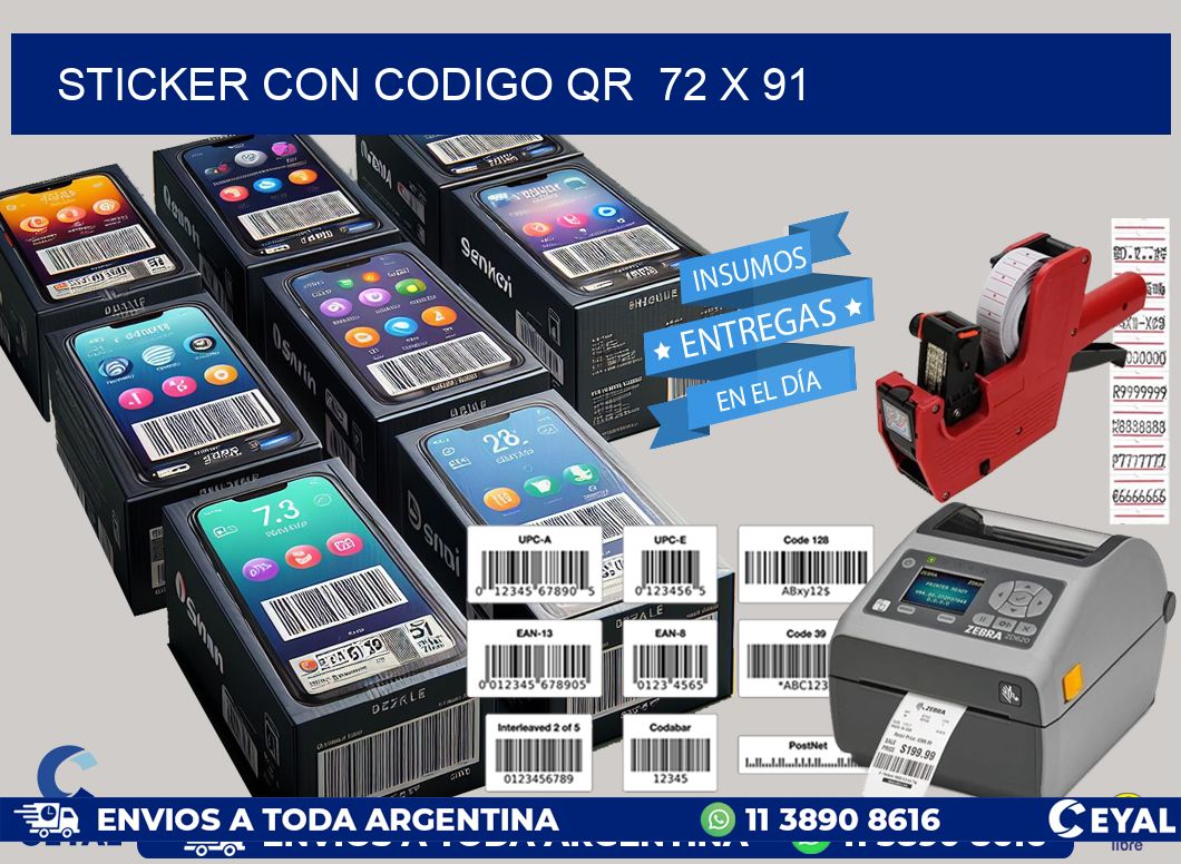 STICKER CON CODIGO QR 72 x 91