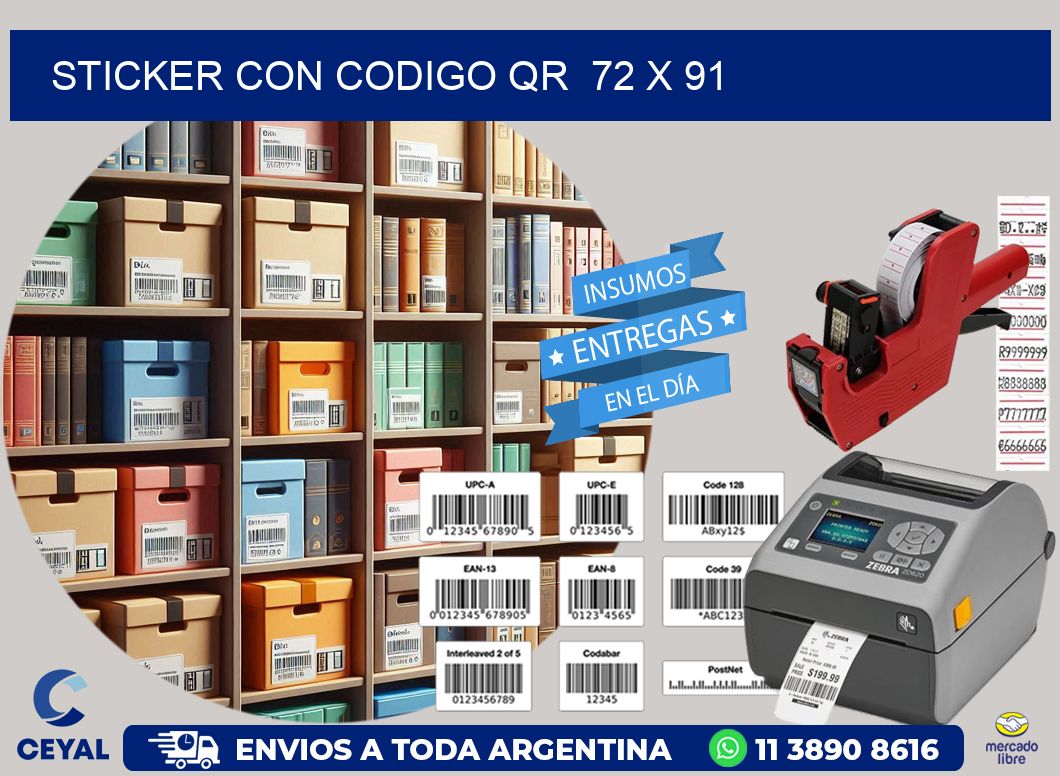 STICKER CON CODIGO QR 72 x 91